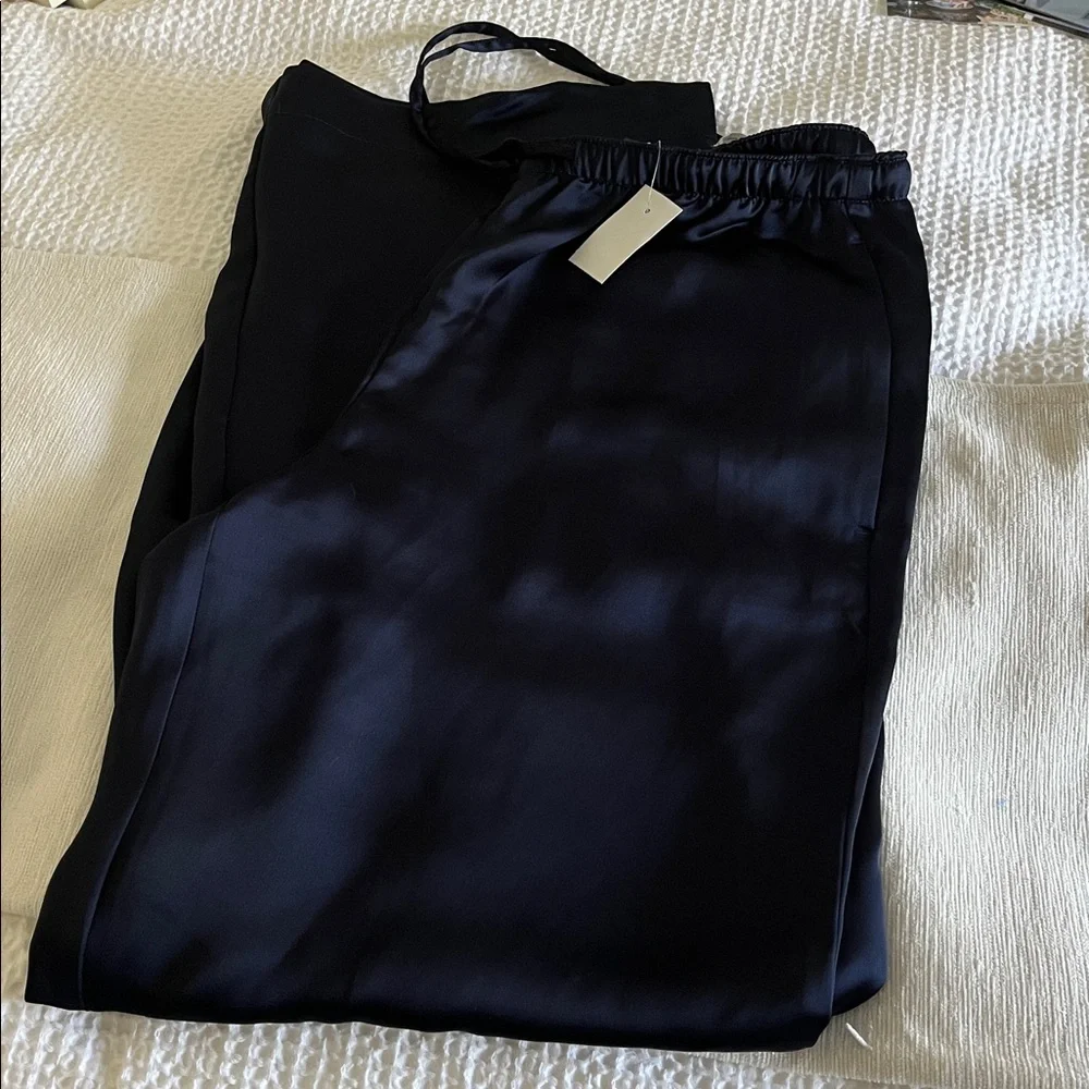Loft Sawyer Navy Satin Pull-On Pants - Picture 5 of 6
